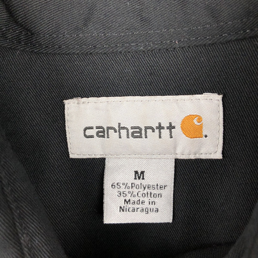 Carhartt long-sleeved work shirt, men's size M polyester black type Vintage Second Hand