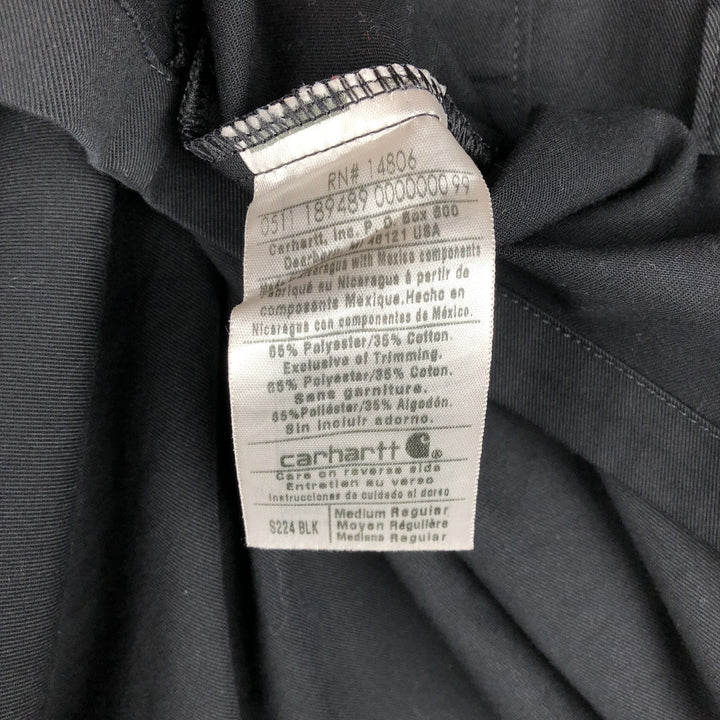 Carhartt long-sleeved work shirt, men's size M polyester black type Vintage Second Hand