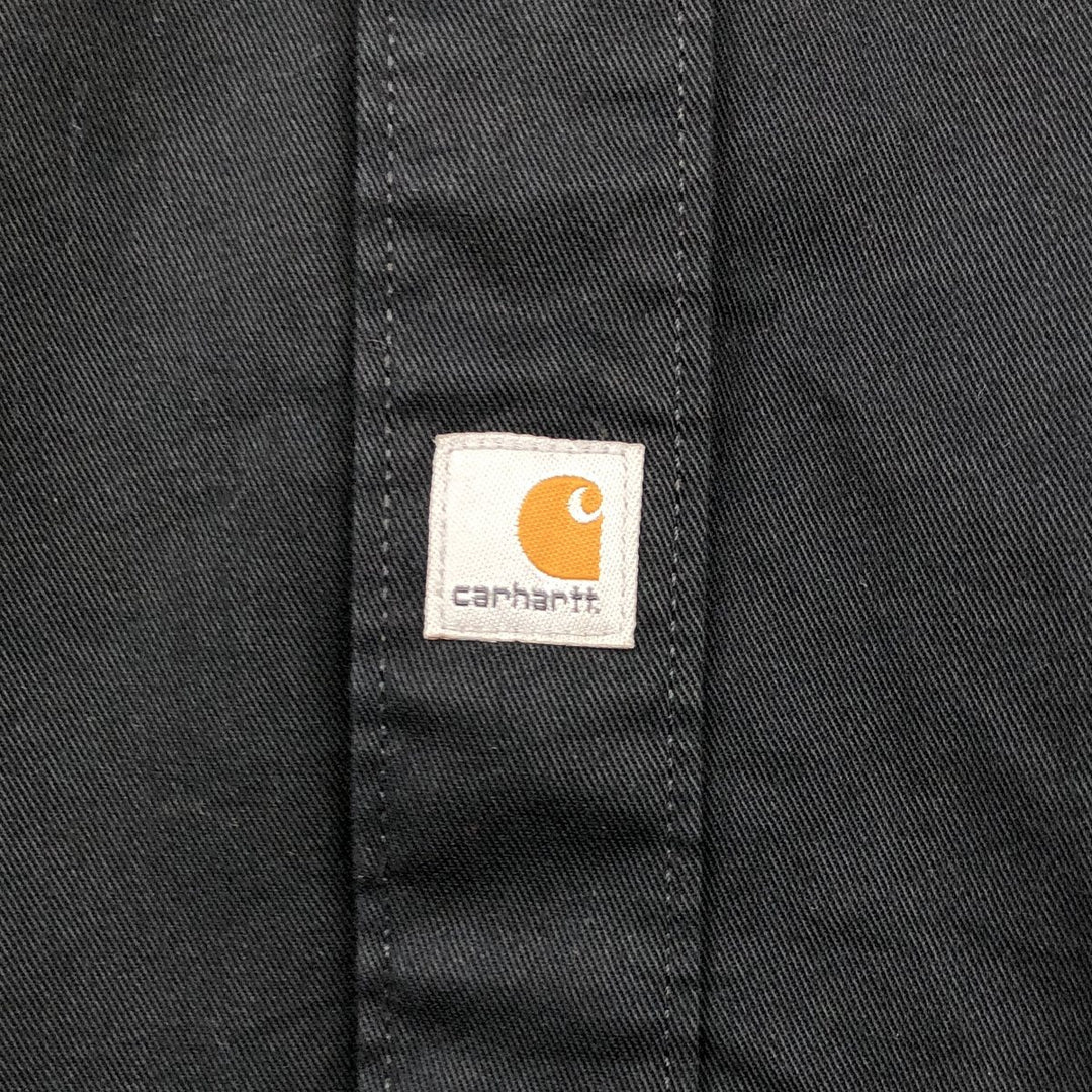 Carhartt long-sleeved work shirt, men's size M polyester black type Vintage Second Hand