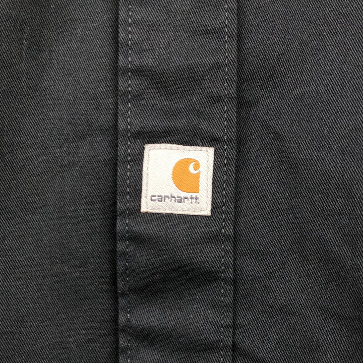 Carhartt long-sleeved work shirt, men's size M polyester black type Vintage Second Hand