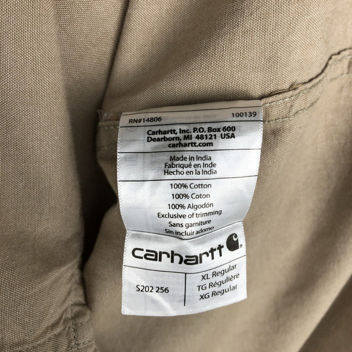 Carhartt Relaxed Fit Long Sleeve Button Down Work Shirt, Men's XL cotton Beige type Vintage Second Hand