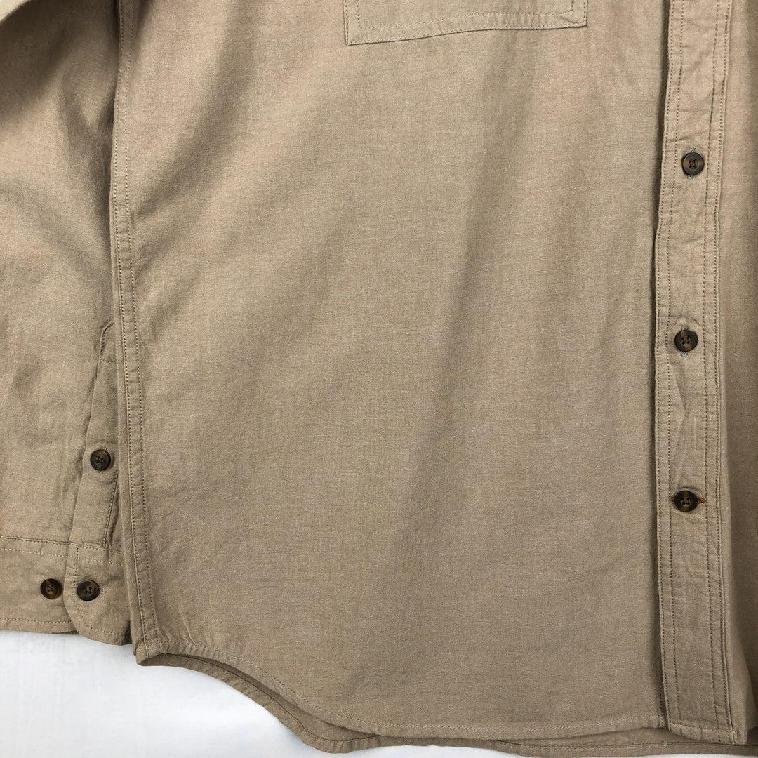 Carhartt Relaxed Fit Long Sleeve Button Down Work Shirt, Men's XL cotton Beige type Vintage Second Hand