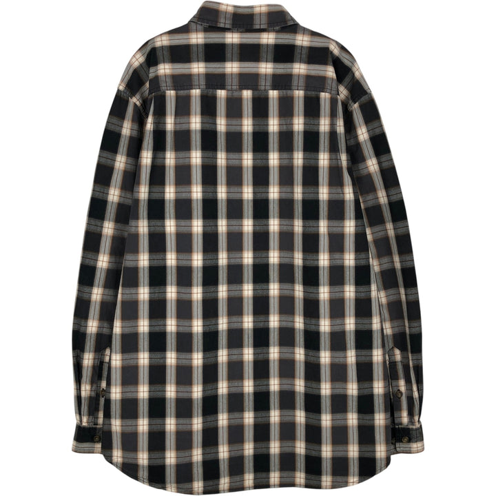 Carhartt Relaxed Fit Check Pattern Long Sleeve Button Down Work Shirt, Men's XL cotton black type Vintage Second Hand