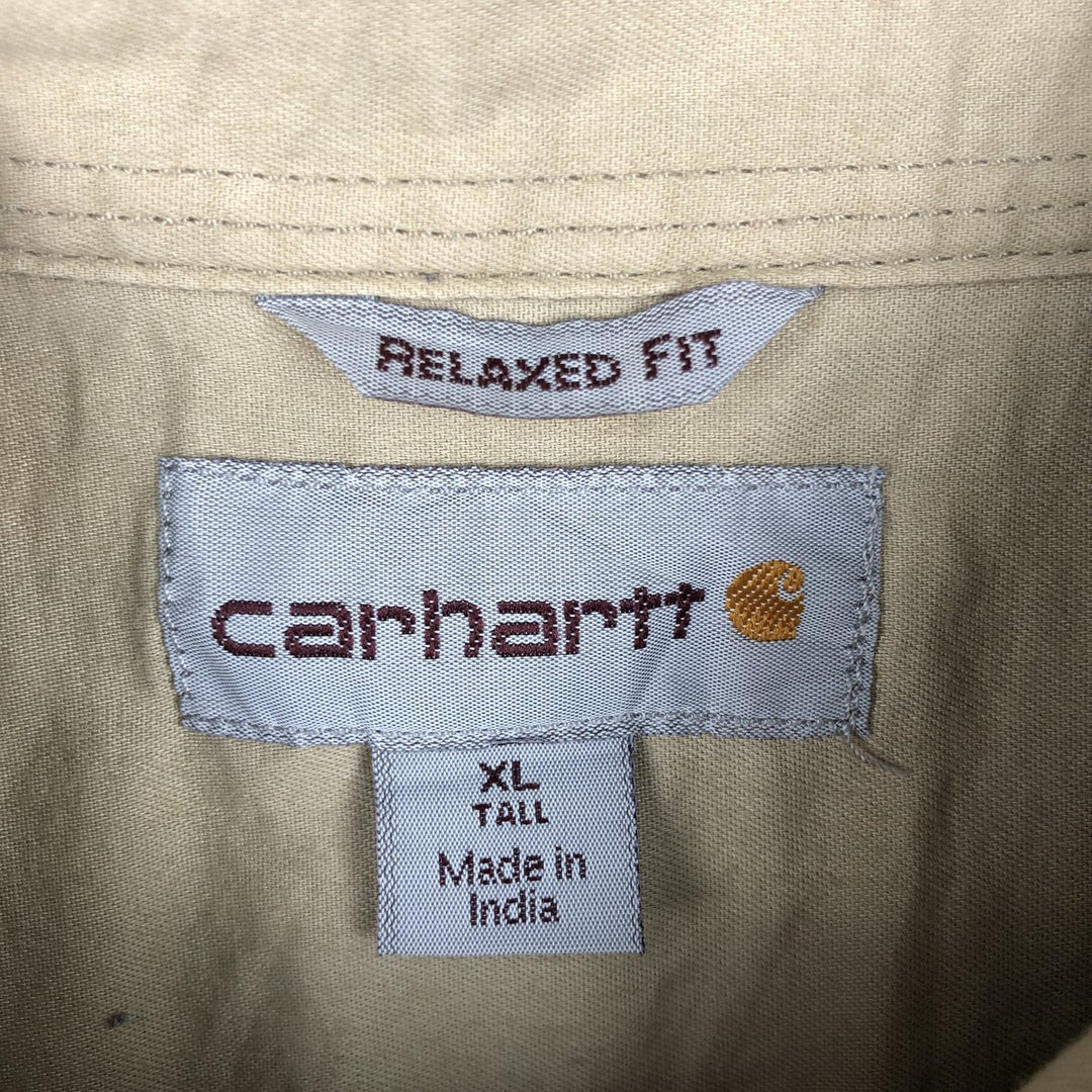 Carhartt Relaxed Fit Check Pattern Long Sleeve Button Down Work Shirt, Men's XL cotton black type Vintage Second Hand
