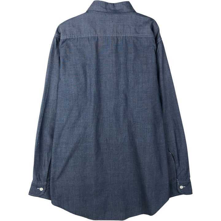 Dickies long-sleeved chambray shirt, men's size M (equivalent to size M) unclear blue type Vintage Second Hand