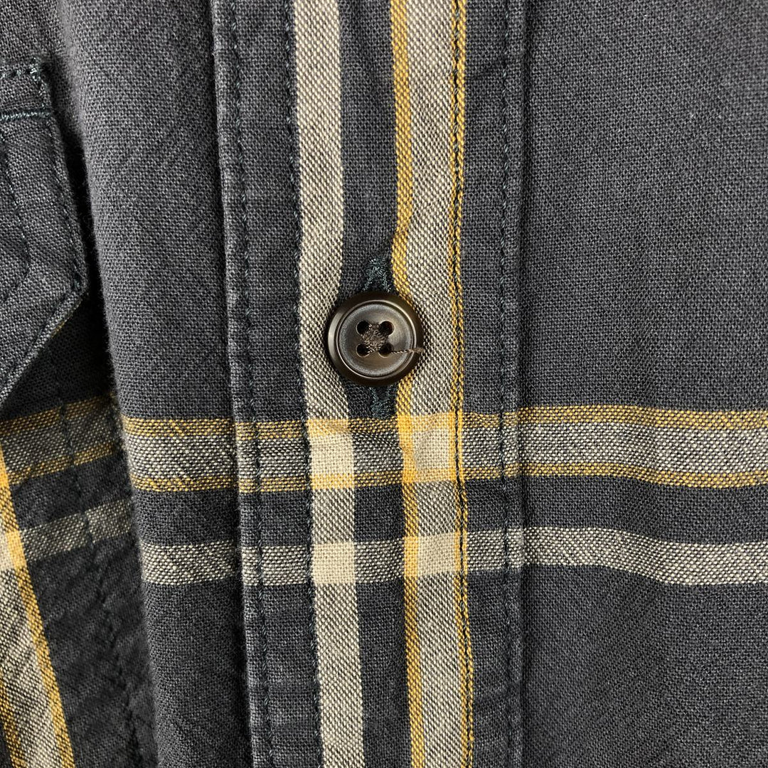 Carhartt Loose Fit Check Pattern Long Sleeve Button-Down Work Shirt, Men's XL cotton Charcoal Vintage Second Hand