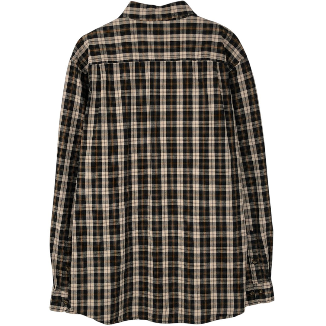 Carhartt Relaxed Fit Check Pattern Long Sleeve Button-Down Work Shirt, Men's Size L cotton black type Vintage Second Hand