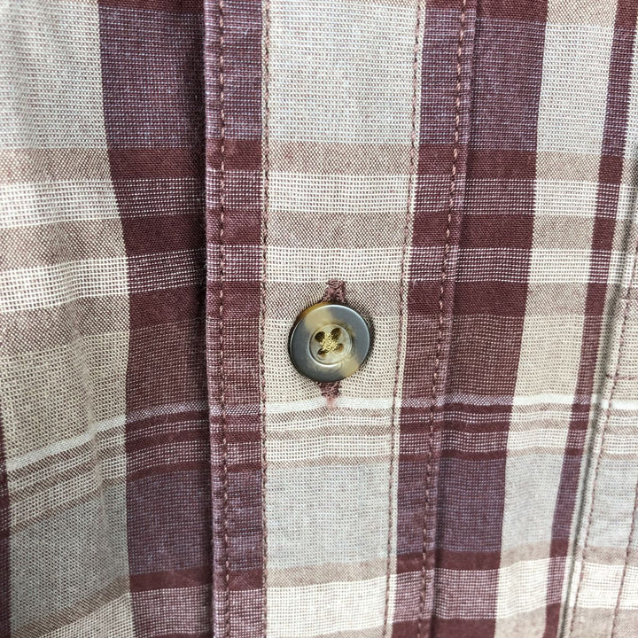 Carhartt Relaxed Fit Check Pattern Long Sleeve Button Down Work Shirt, Men's XL cotton brown type Vintage Second Hand