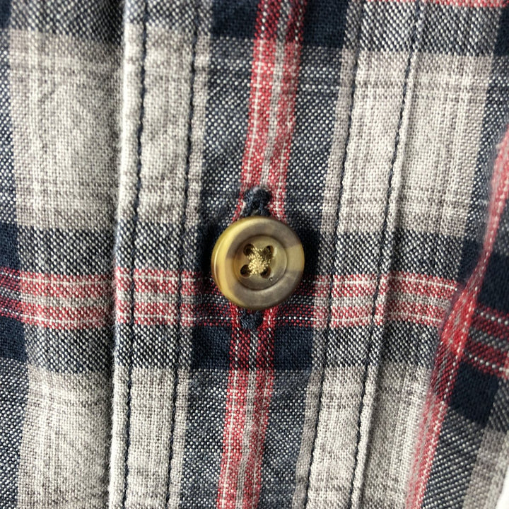 Carhartt Relaxed Fit Check Pattern Long Sleeve Button-Down Work Shirt, Men's Size L cotton gray type Vintage Second Hand