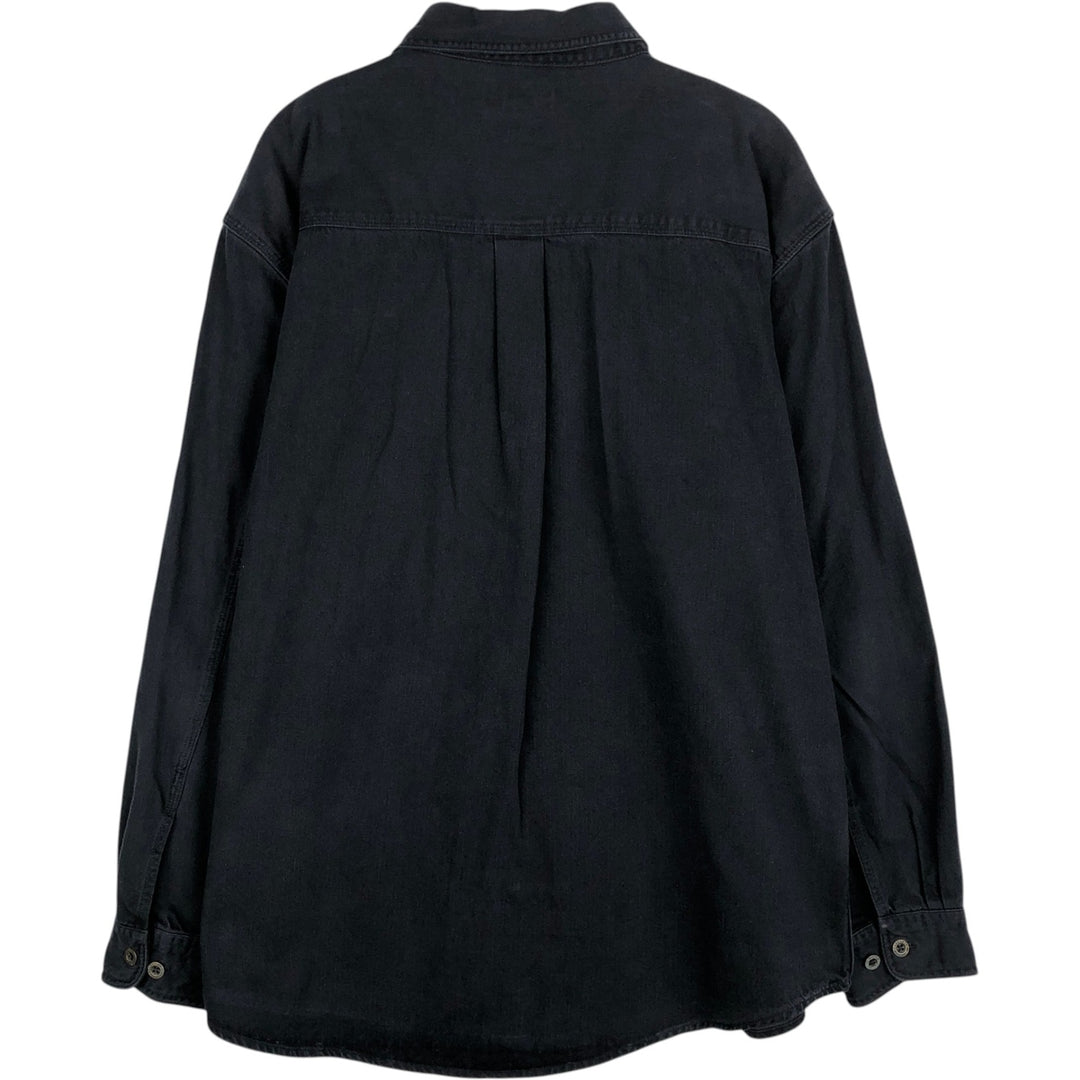 Carhartt AXNER EXCAVATING Advertising Long-Sleeve Work Shirt, Men's Size L (approx.) cotton black type Vintage Second Hand