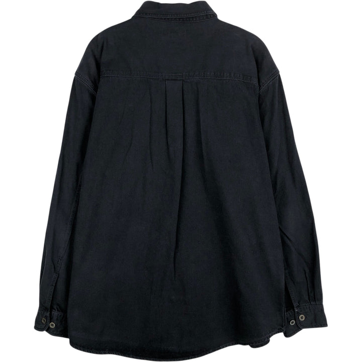 Carhartt AXNER EXCAVATING Advertising Long-Sleeve Work Shirt, Men's Size L (approx.) cotton black type Vintage Second Hand