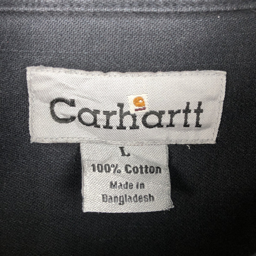 Carhartt AXNER EXCAVATING Advertising Long-Sleeve Work Shirt, Men's Size L (approx.) cotton black type Vintage Second Hand