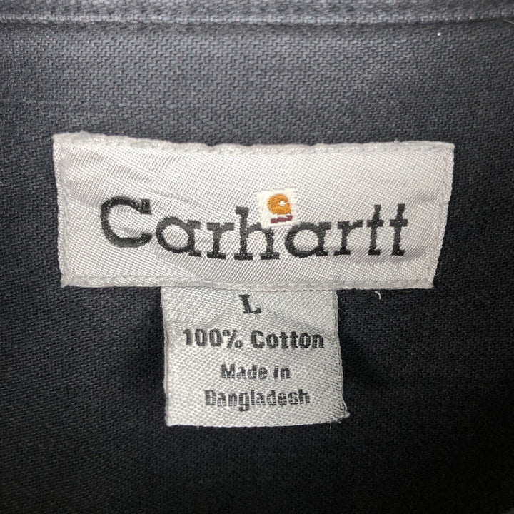 Carhartt AXNER EXCAVATING Advertising Long-Sleeve Work Shirt, Men's Size L (approx.) cotton black type Vintage Second Hand