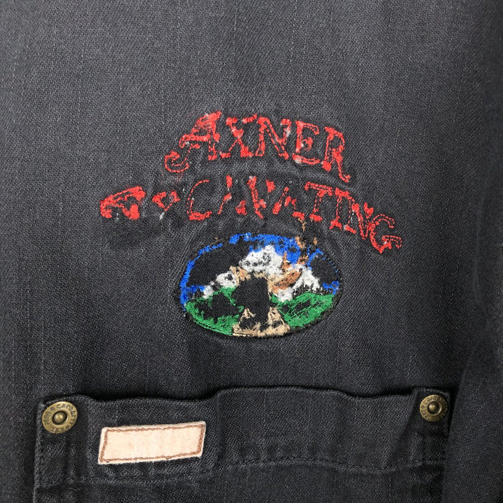 Carhartt AXNER EXCAVATING Advertising Long-Sleeve Work Shirt, Men's Size L (approx.) cotton black type Vintage Second Hand