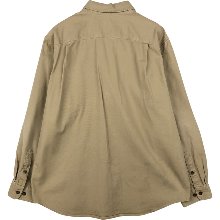Carhartt Relaxed Fit Long Sleeve Button Down Work Shirt, Men's XL cotton Beige type Vintage Second Hand