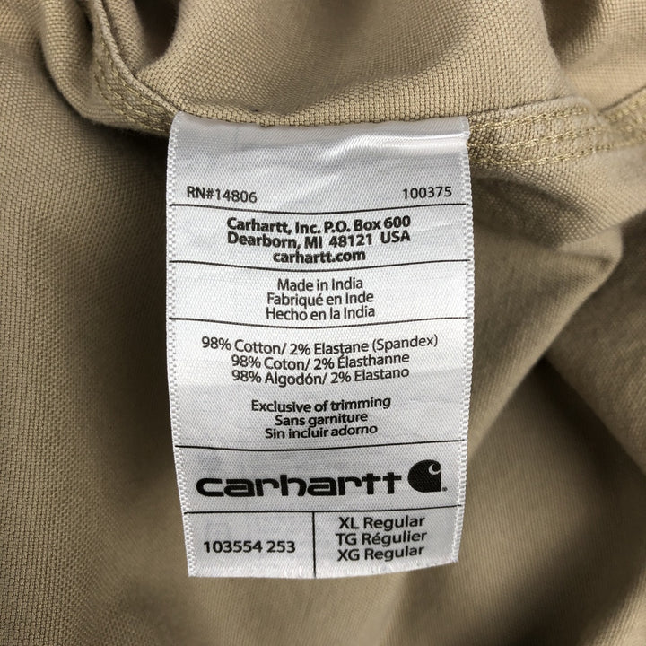 Carhartt Relaxed Fit Long Sleeve Button Down Work Shirt, Men's XL cotton Beige type Vintage Second Hand
