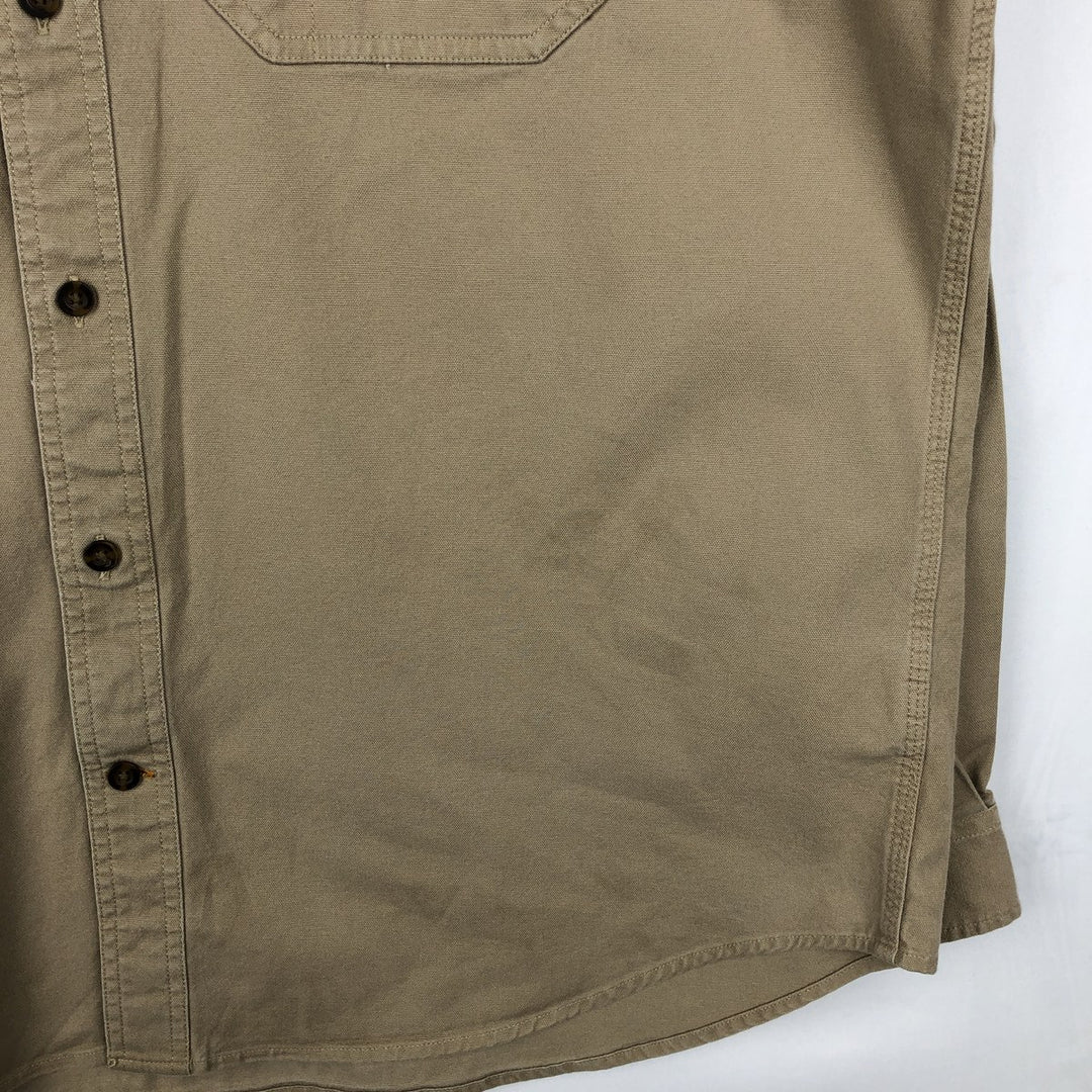 Carhartt Relaxed Fit Long Sleeve Button Down Work Shirt, Men's XL cotton Beige type Vintage Second Hand