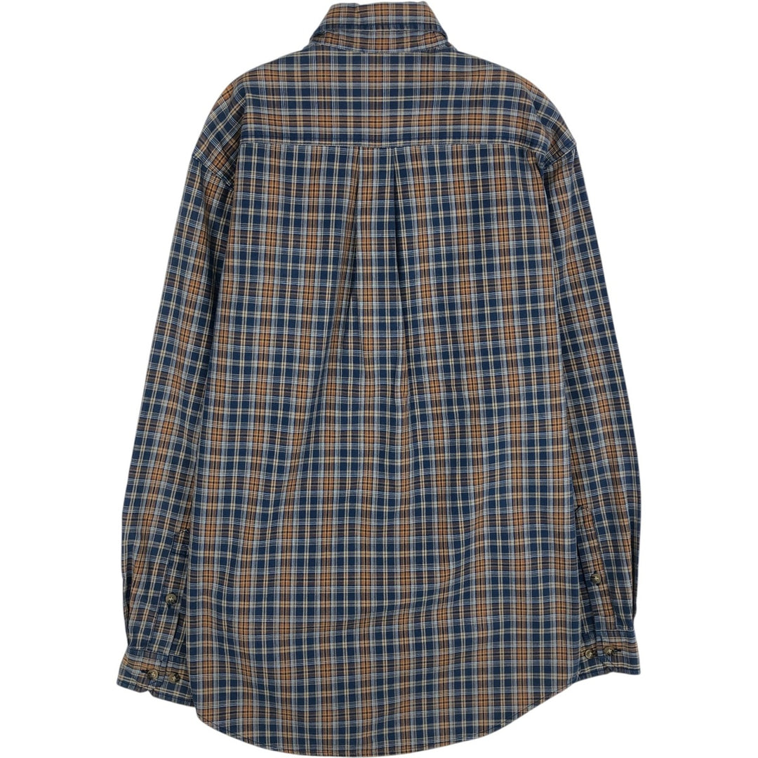Carhartt Check Pattern Long Sleeve Button-Down Work Shirt, Men's Size S (approx.) cotton blue type Vintage Second Hand