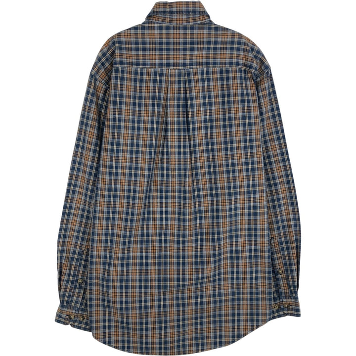 Carhartt Check Pattern Long Sleeve Button-Down Work Shirt, Men's Size S (approx.) cotton blue type Vintage Second Hand