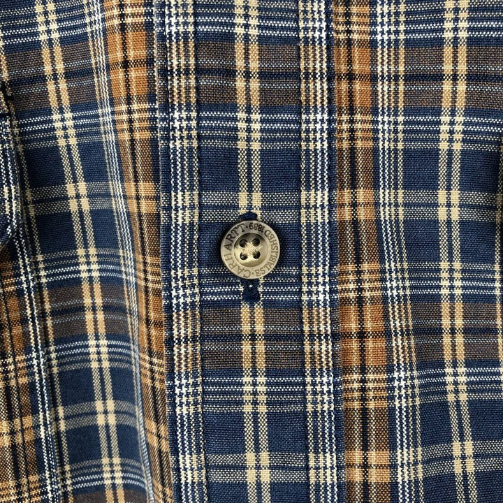 Carhartt Check Pattern Long Sleeve Button-Down Work Shirt, Men's Size S (approx.) cotton blue type Vintage Second Hand