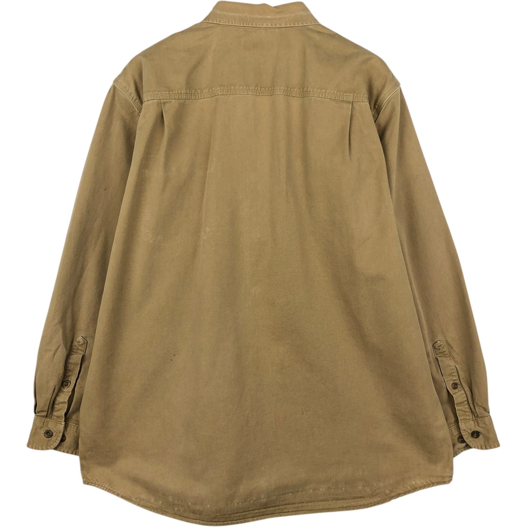 Carhartt ORIGINAL FIT long sleeve button-down work shirt, men's XL size cotton Beige type Vintage Second Hand