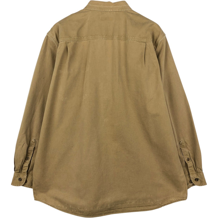 Carhartt ORIGINAL FIT long sleeve button-down work shirt, men's XL size cotton Beige type Vintage Second Hand