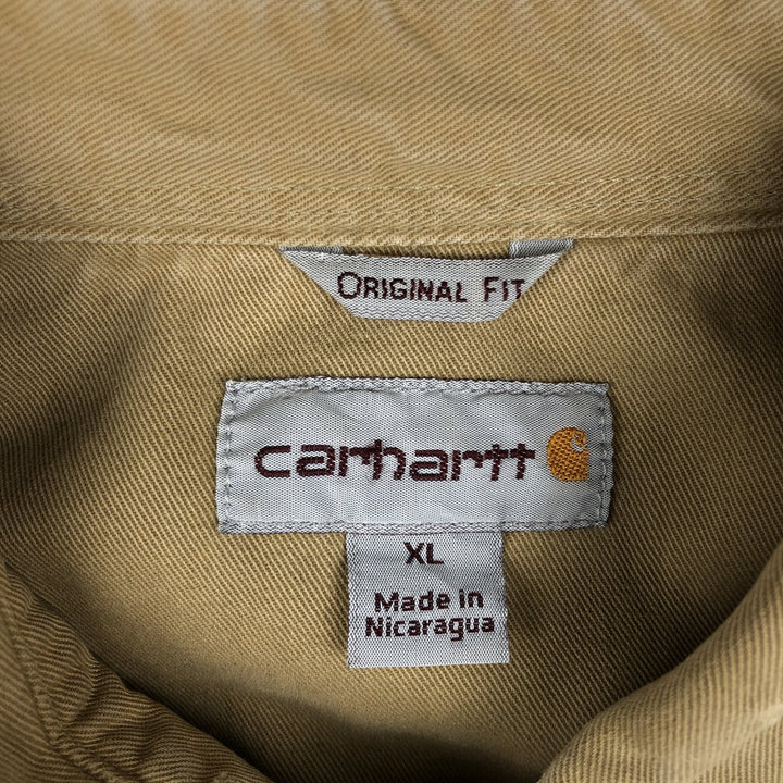 Carhartt ORIGINAL FIT long sleeve button-down work shirt, men's XL size cotton Beige type Vintage Second Hand