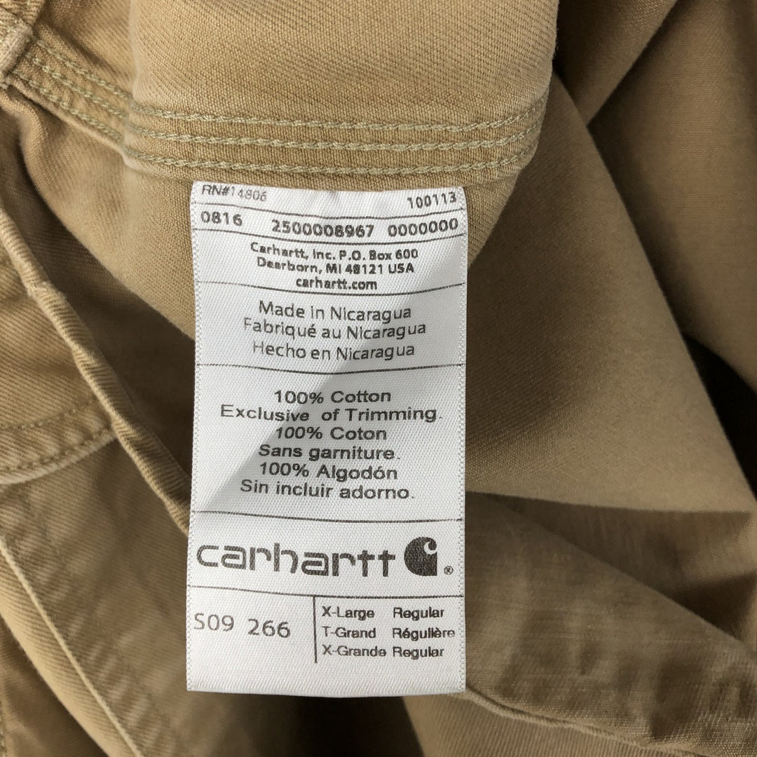 Carhartt ORIGINAL FIT long sleeve button-down work shirt, men's XL size cotton Beige type Vintage Second Hand