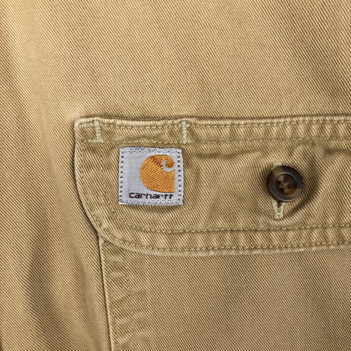 Carhartt ORIGINAL FIT long sleeve button-down work shirt, men's XL size cotton Beige type Vintage Second Hand