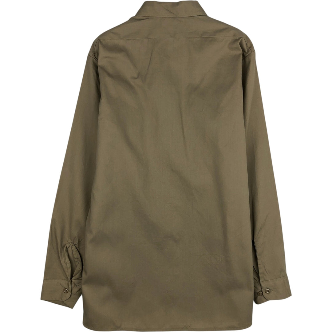 Vintage 90'S Dickies long-sleeved work shirt, made in the USA, size M, men's polyester Beige type Vintage Second Hand