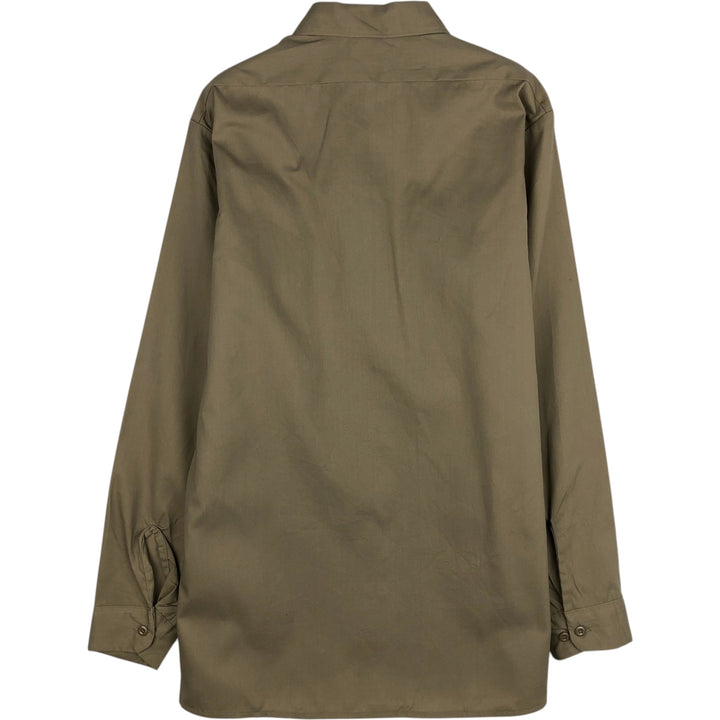 Vintage 90'S Dickies long-sleeved work shirt, made in the USA, size M, men's polyester Beige type Vintage Second Hand