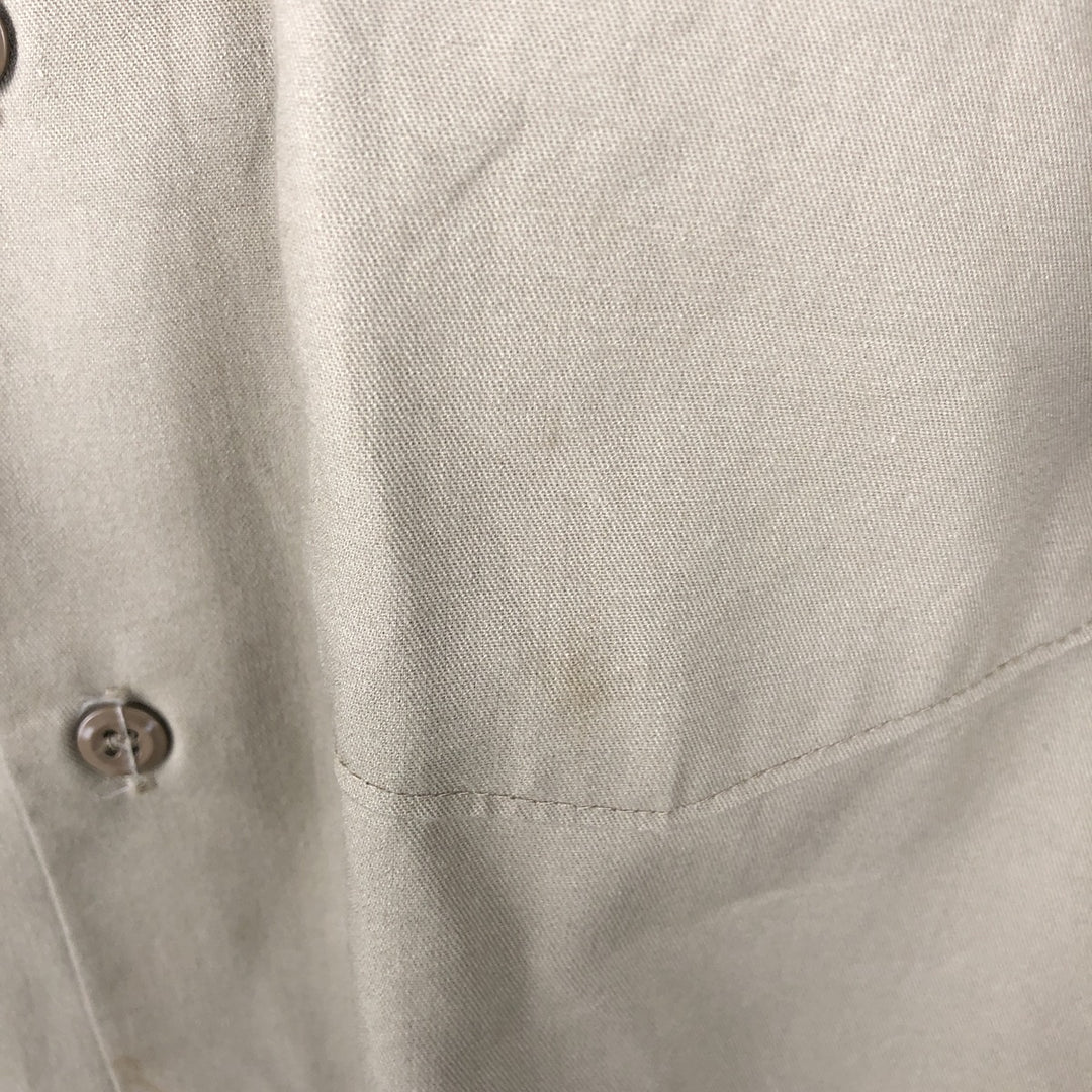 90'S Dickies Long-Sleeve Work Shirt, Boxy Shirt, Made in USA, Men's Size L (Equivalent), Vintage polyester Beige type Vintage Second Hand