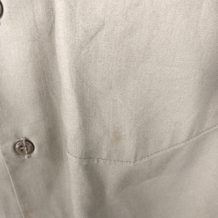 90'S Dickies Long-Sleeve Work Shirt, Boxy Shirt, Made in USA, Men's Size L (Equivalent), Vintage polyester Beige type Vintage Second Hand
