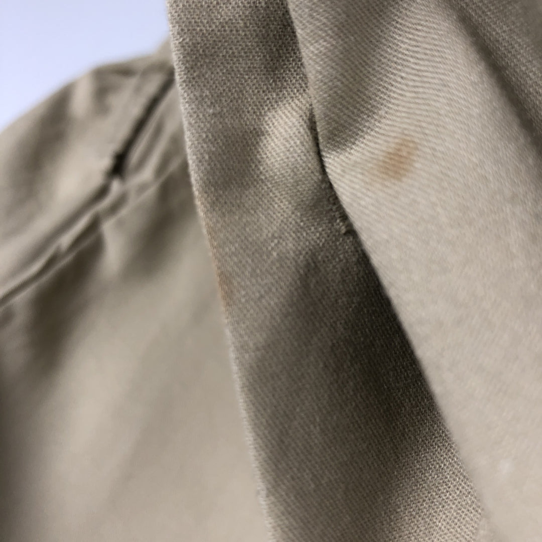 90'S Dickies Long-Sleeve Work Shirt, Boxy Shirt, Made in USA, Men's Size L (Equivalent), Vintage polyester Beige type Vintage Second Hand