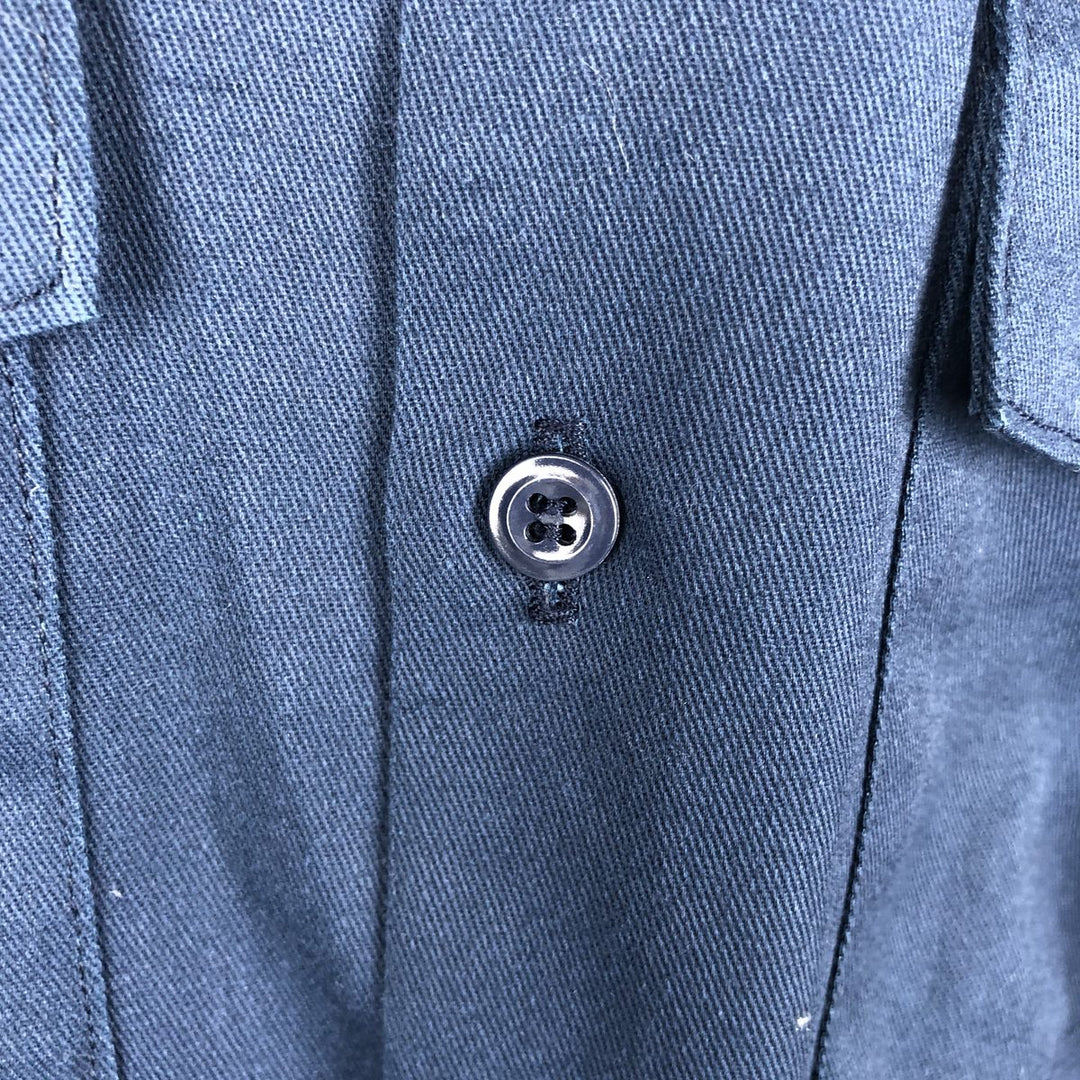 Vintage 90'S Dickies long-sleeved work shirt, made in the USA, size M, men's polyester navy blue type Vintage Second Hand