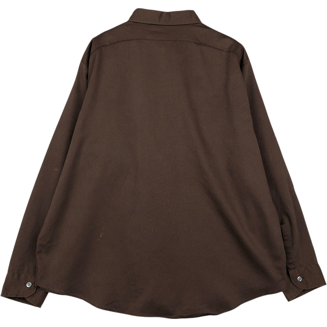 70s-era Big Yank long-sleeved work shirt, men's size XL equivalent, vintage. polyester brown type Vintage Second Hand