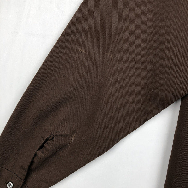 70s-era Big Yank long-sleeved work shirt, men's size XL equivalent, vintage. polyester brown type Vintage Second Hand