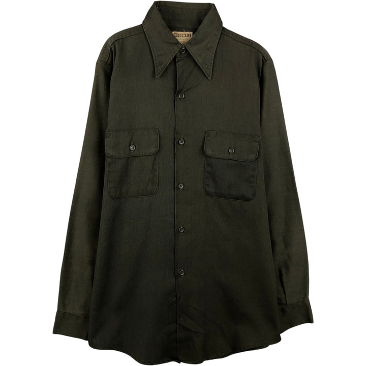 Madewell Long-Sleeve Work Shirt, Men's Size M (Equivalent), Vintage polyester Khaki type Vintage Second Hand