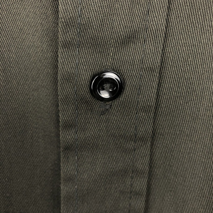 1960'S Big Murph Long-Sleeve Work Shirt, Men's Size M (Equivalent), Vintage unclear dark green Vintage Second Hand