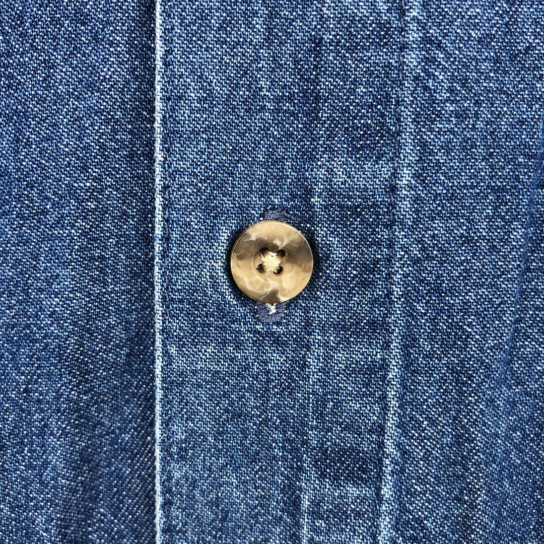 2000'S Dickies Long-Sleeve Button-Down Denim Shirt, Men's Size L (approx.) cotton blue type Vintage Second Hand
