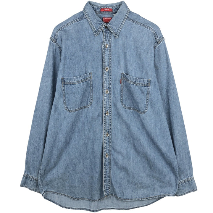 2000'S Levi's Loose Fit Long-Sleeve Denim Shirt, Men's Size M (approx.) cotton blue type Vintage Second Hand