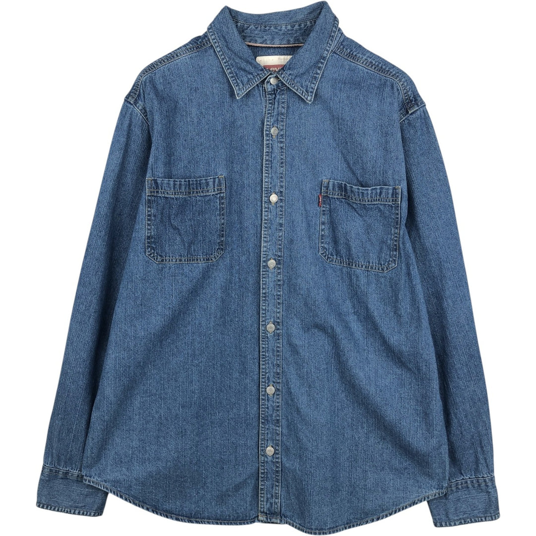 Levi's long sleeve denim shirt, men's XL size, vintage cotton blue type Vintage Second Hand