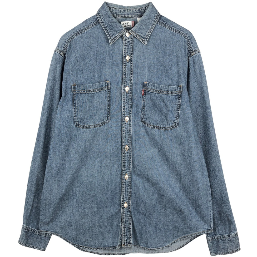 90s-00'S Levi's long-sleeved denim shirt, men's size M equivalent, vintage. cotton blue type Vintage Second Hand