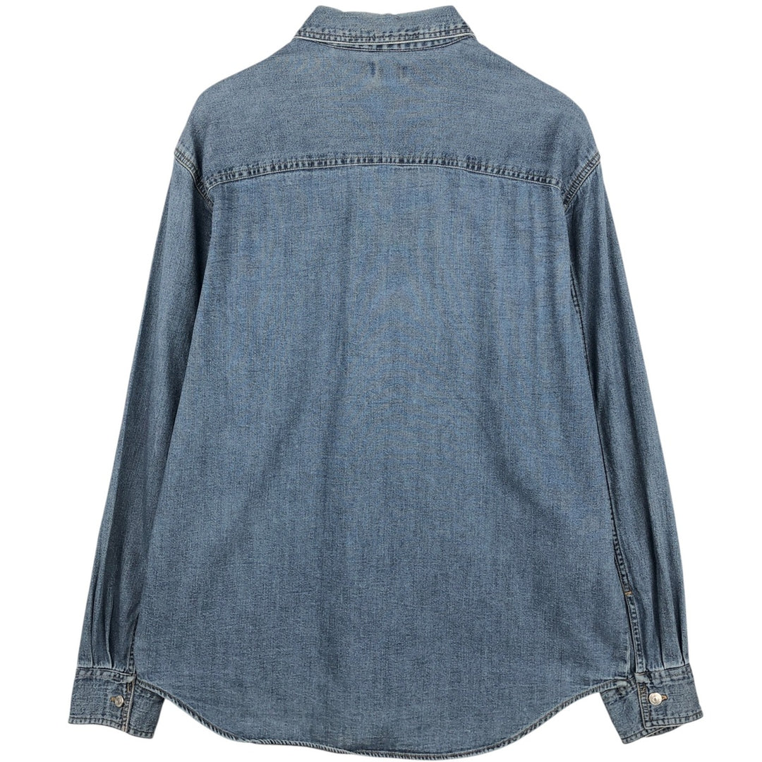 90s-00'S Levi's long-sleeved denim shirt, men's size M equivalent, vintage. cotton blue type Vintage Second Hand