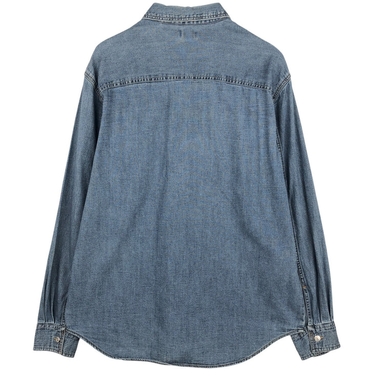 90s-00'S Levi's long-sleeved denim shirt, men's size M equivalent, vintage. cotton blue type Vintage Second Hand