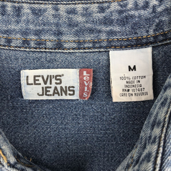 90s-00'S Levi's long-sleeved denim shirt, men's size M equivalent, vintage. cotton blue type Vintage Second Hand