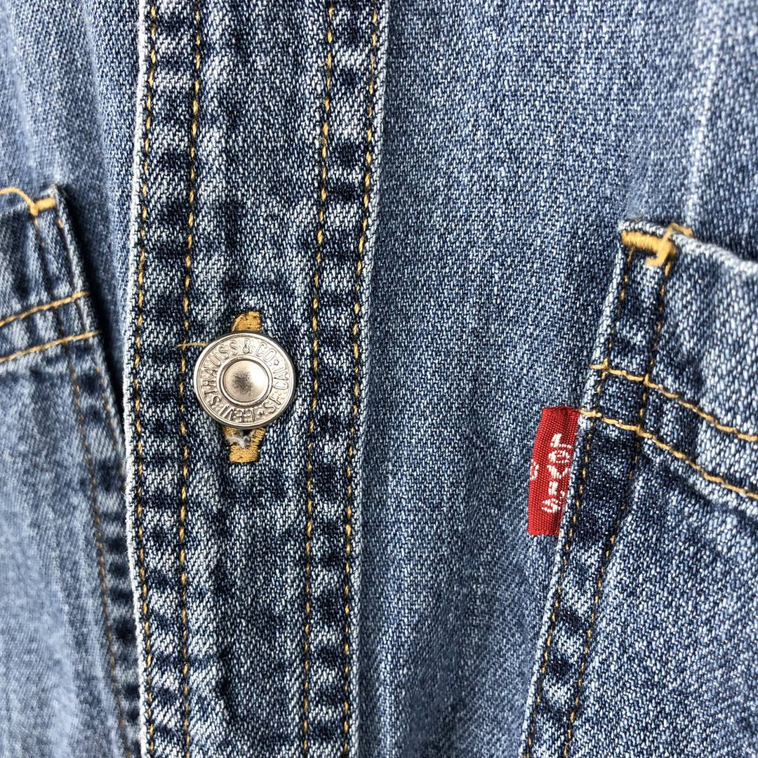 90s-00'S Levi's long-sleeved denim shirt, men's size M equivalent, vintage. cotton blue type Vintage Second Hand