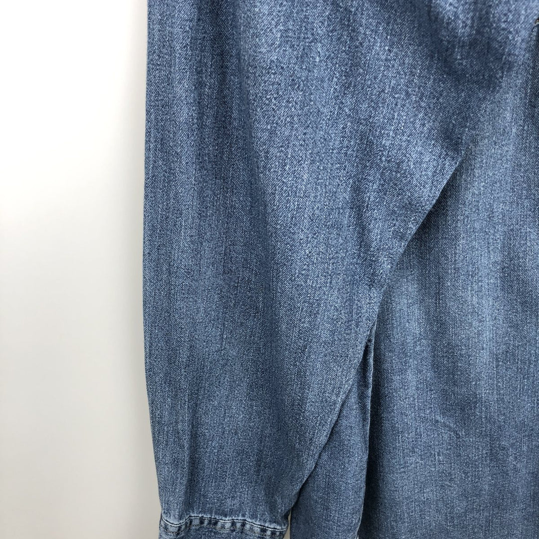 90s-00'S Levi's long-sleeved denim shirt, men's size M equivalent, vintage. cotton blue type Vintage Second Hand