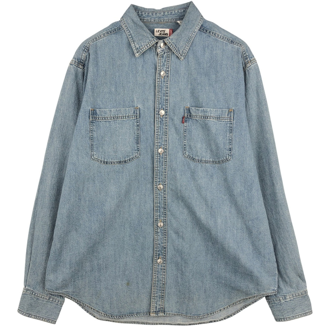 90s-00'S Levi's long-sleeved denim shirt, men's size L equivalent, vintage. cotton blue type Vintage Second Hand