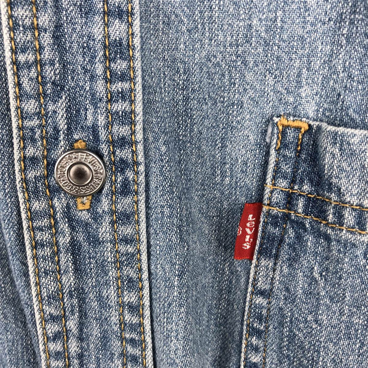 90s-00'S Levi's long-sleeved denim shirt, men's size L equivalent, vintage. cotton blue type Vintage Second Hand